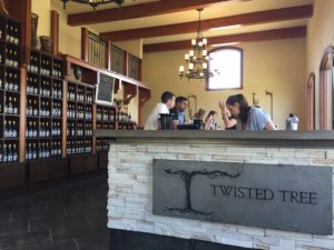the inside of the Moon Curser Vineyards tasting room