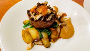 The Bison Restaurant and terrace Beef Filet Mignon